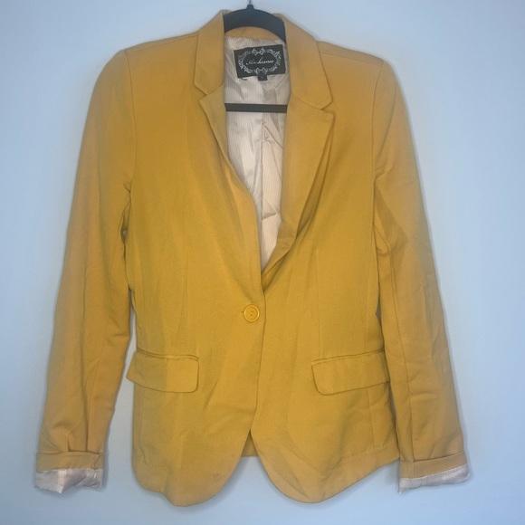 Ambiance Jackets & Blazers - Ambiance: Mustard Yellow Blazer